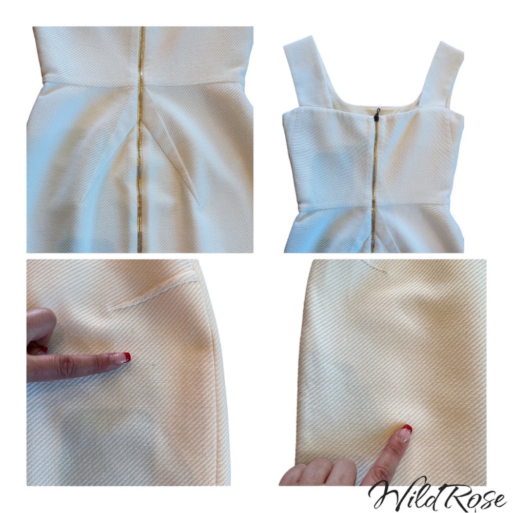 ROLAND MOURET WHITE FITTED SHEATH DRESS SZ 8 - Picture 17 of 17